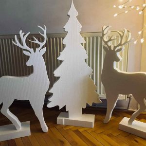 Set Decor Crăciun – 3 Figurine din Polistiren Expandat